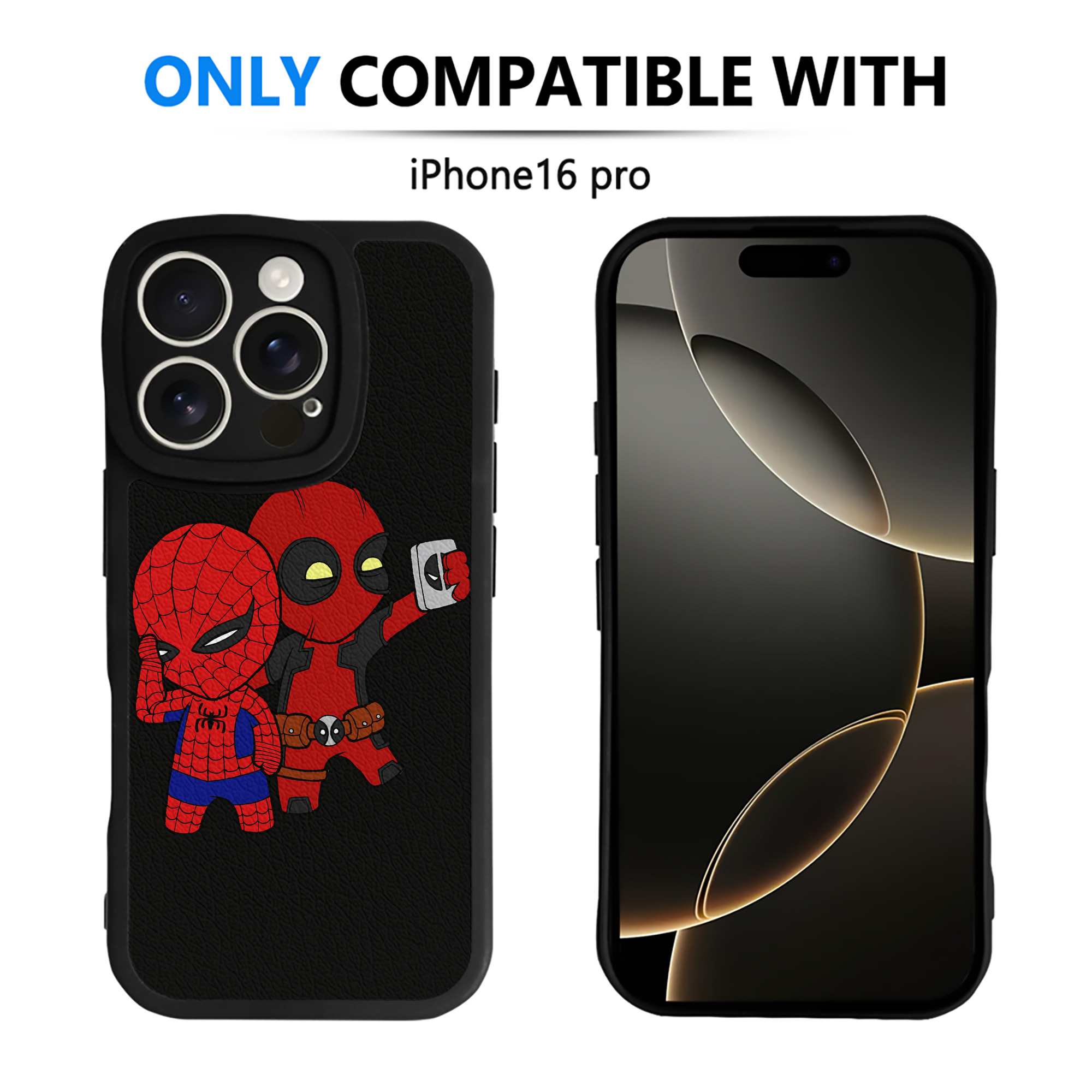 （画像用） Deadpool デッドプール 【iPhone 16シリーズ対応】シリコンスマホケース（レザー調） 材質：シリコン